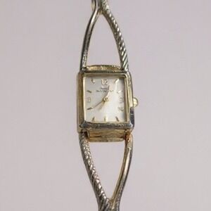 Gloria Vanderbilt‎ Square Face Two Tone Bracelet Tank Watch Women